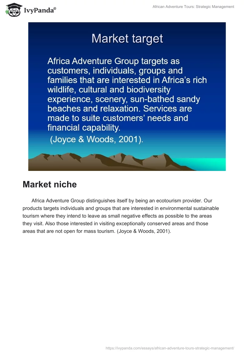African Adventure Tours: Strategic Management. Page 4