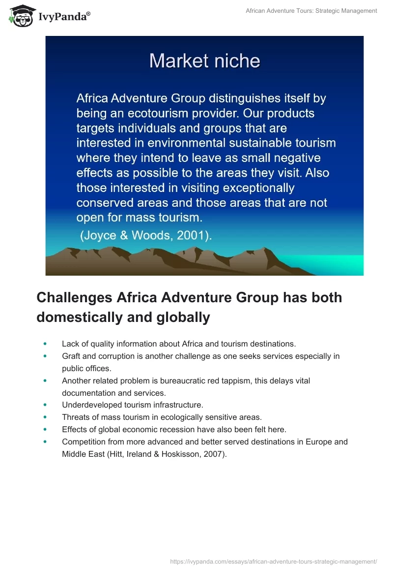 African Adventure Tours: Strategic Management. Page 5