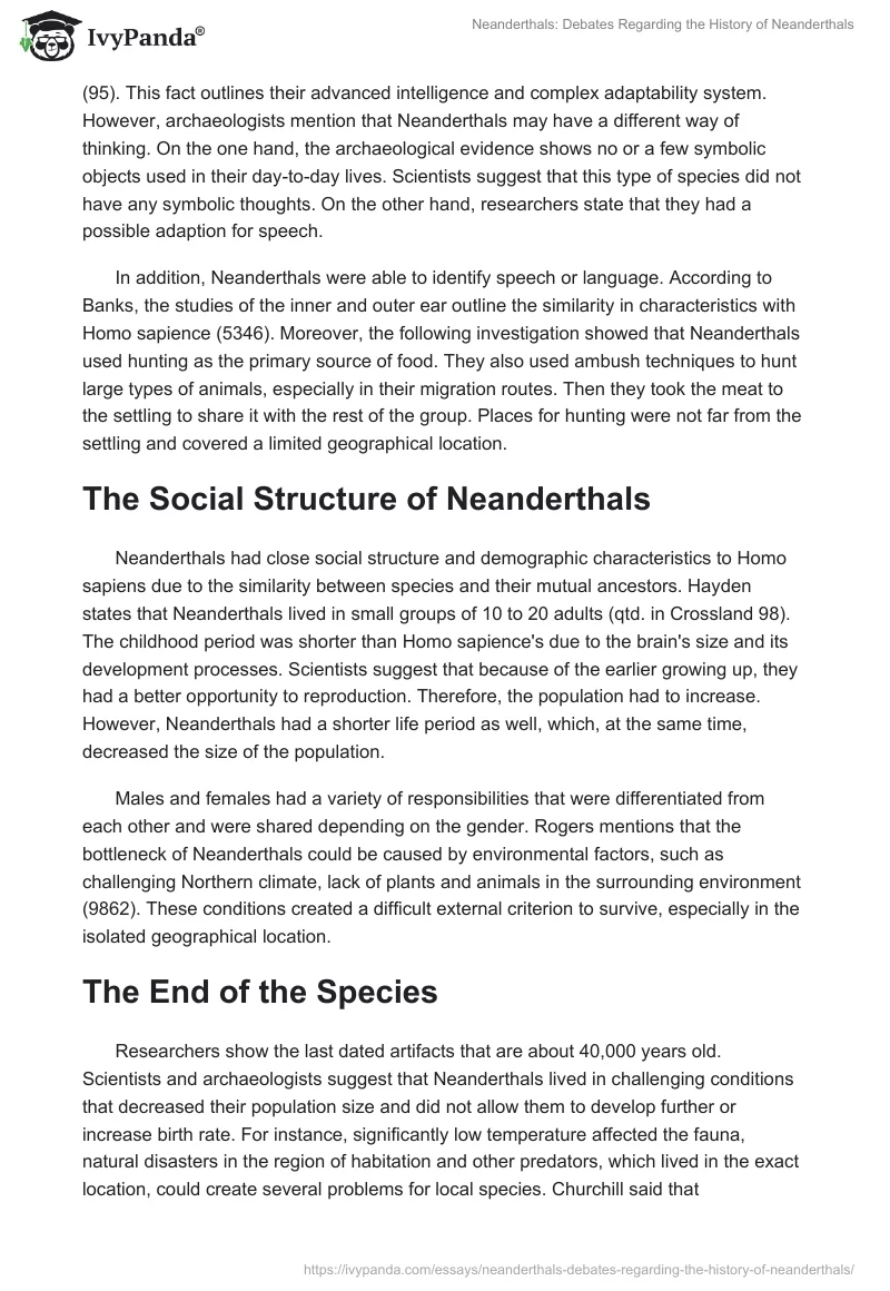 Neanderthals: Debates Regarding the History of Neanderthals. Page 2