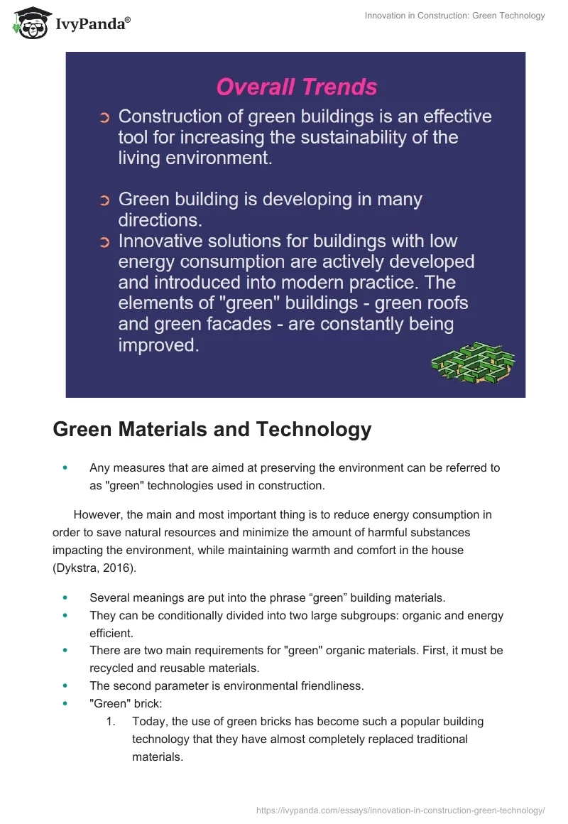 Innovation in Construction: Green Technology. Page 2