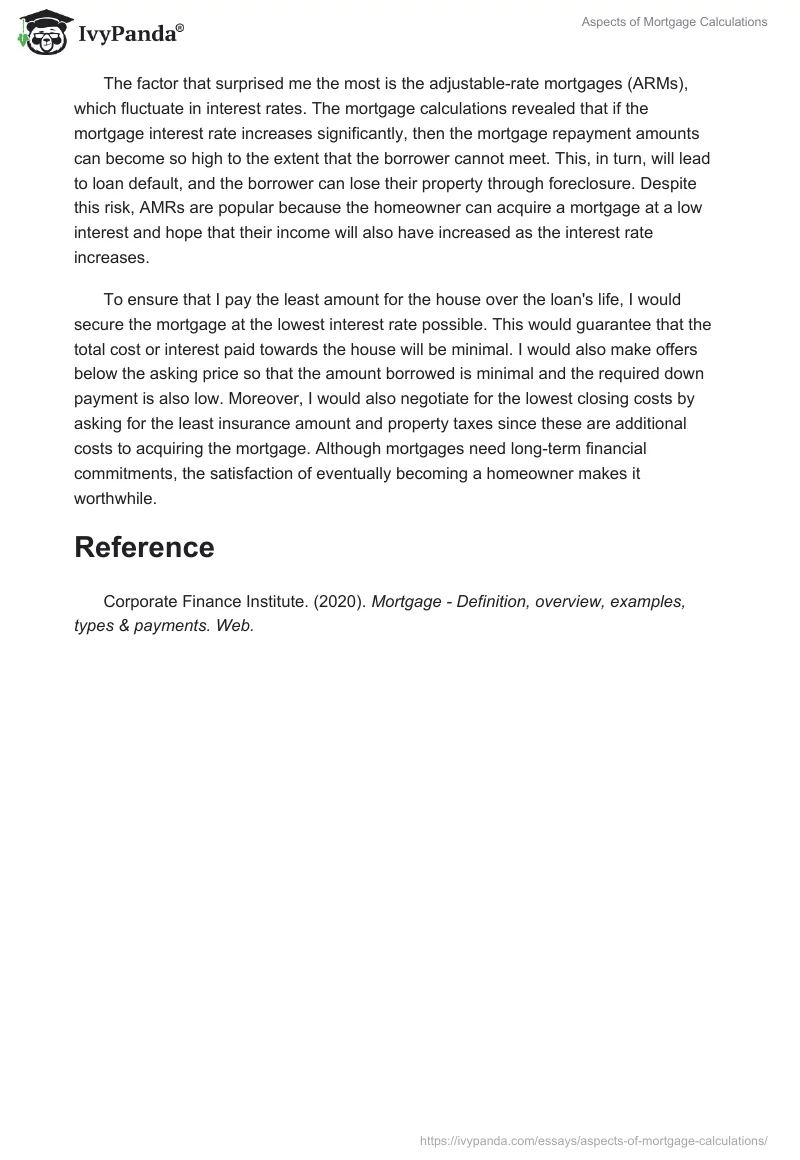 Aspects of Mortgage Calculations. Page 2