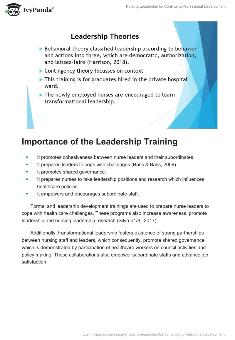 Nursing Leadership for Continuing Professional Development. Page 3