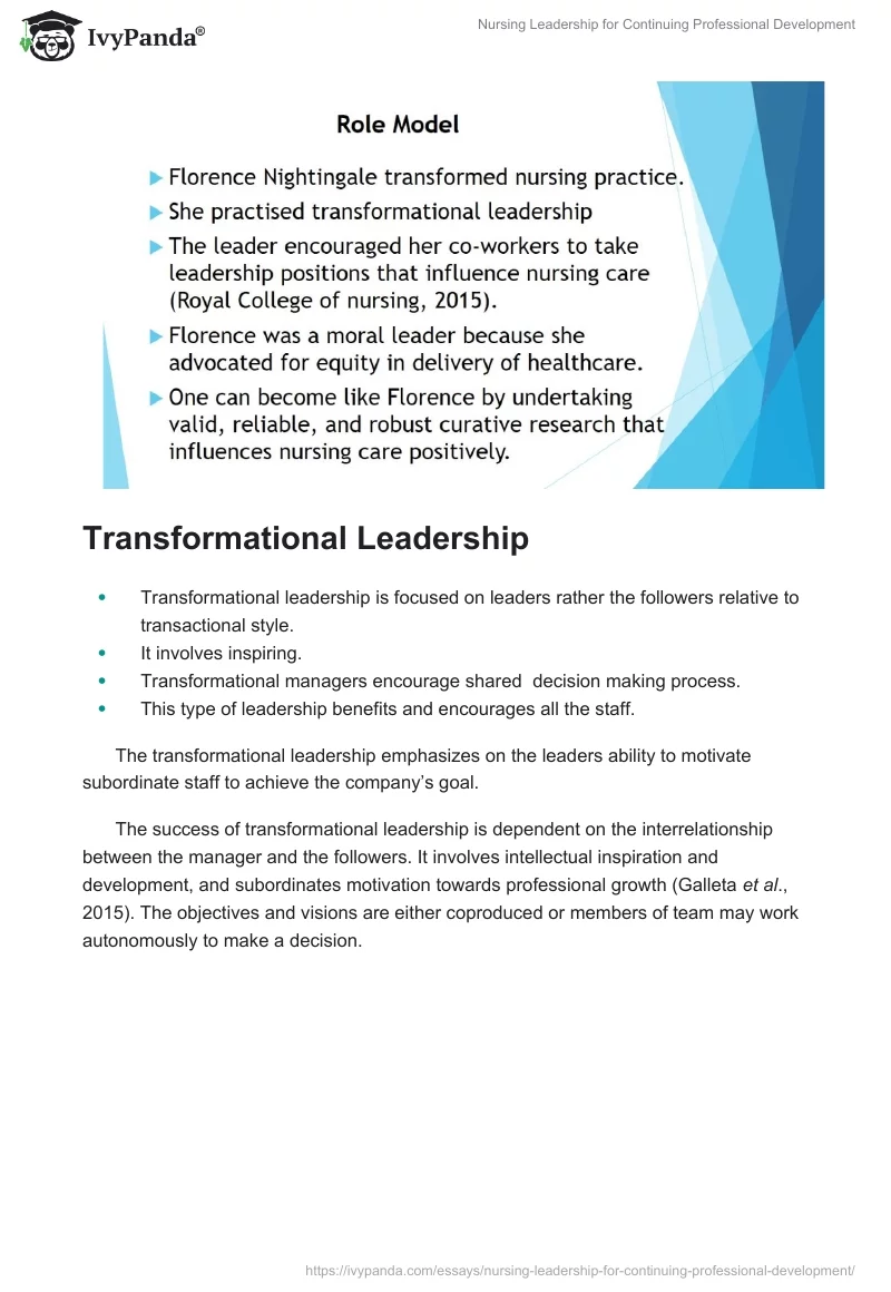 Nursing Leadership for Continuing Professional Development. Page 5