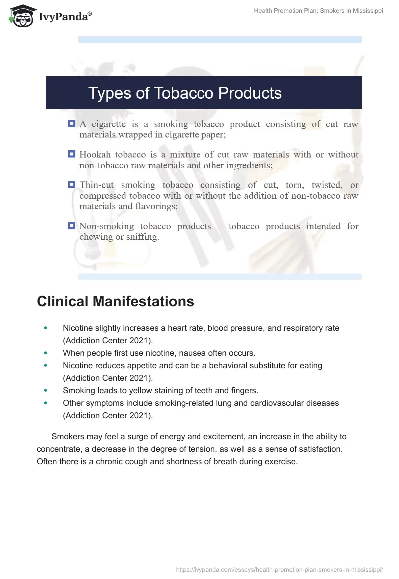 Health Promotion Plan: Smokers in Mississippi. Page 4