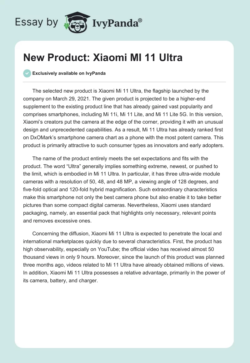New Product: Xiaomi MI 11 Ultra. Page 1