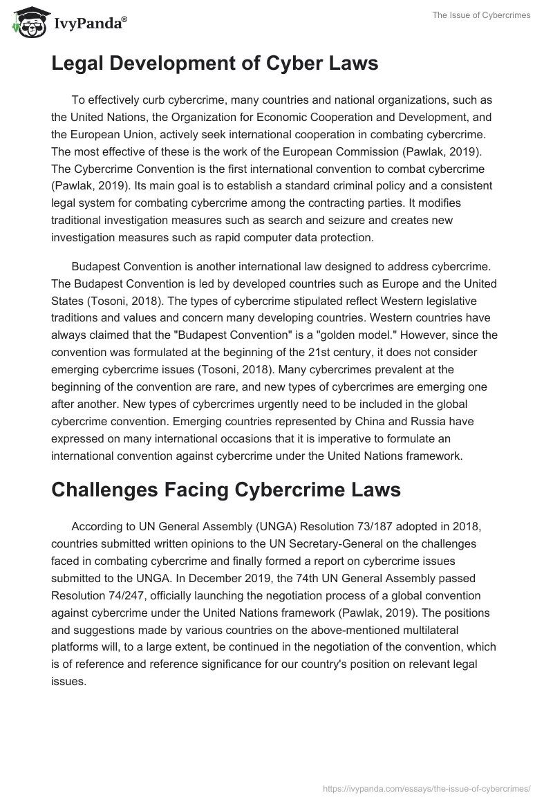 The Issue of Cybercrimes. Page 2