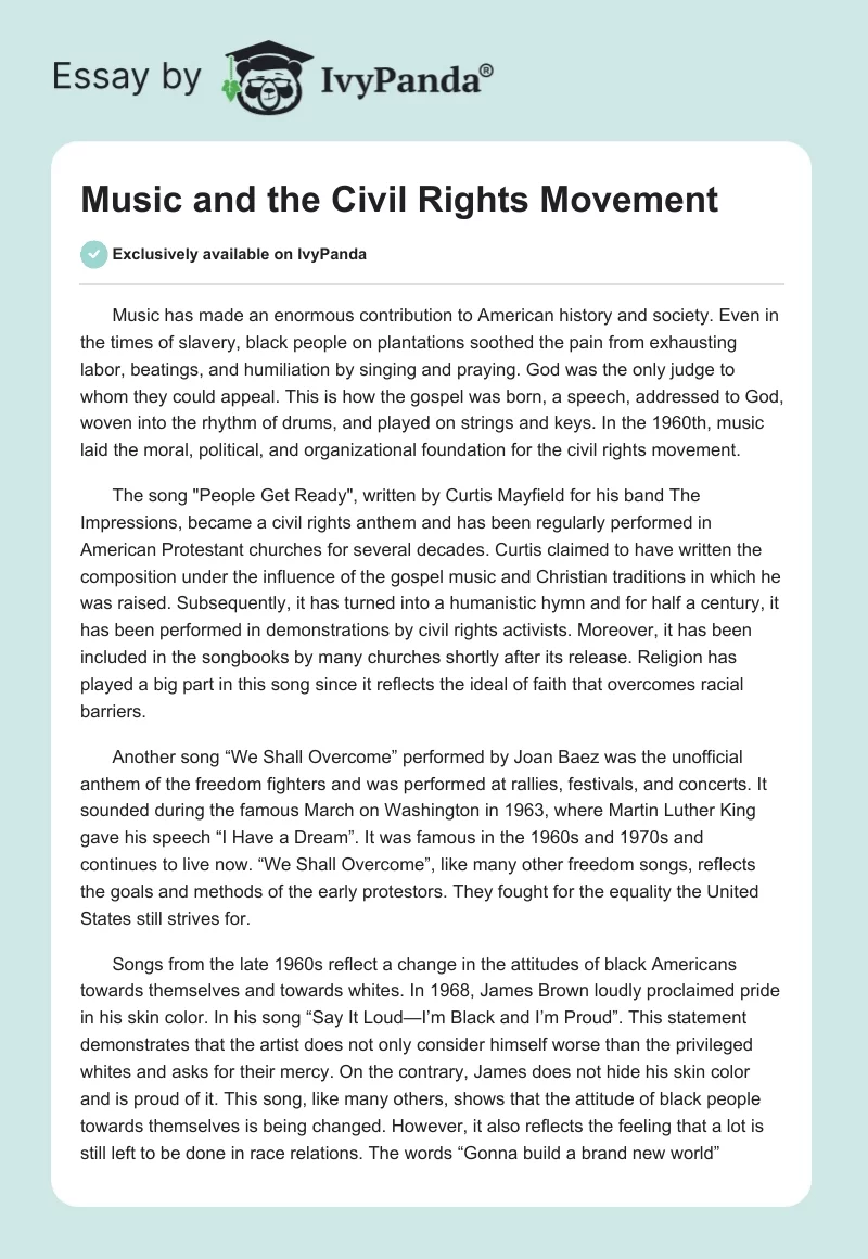 Music and the Civil Rights Movement. Page 1