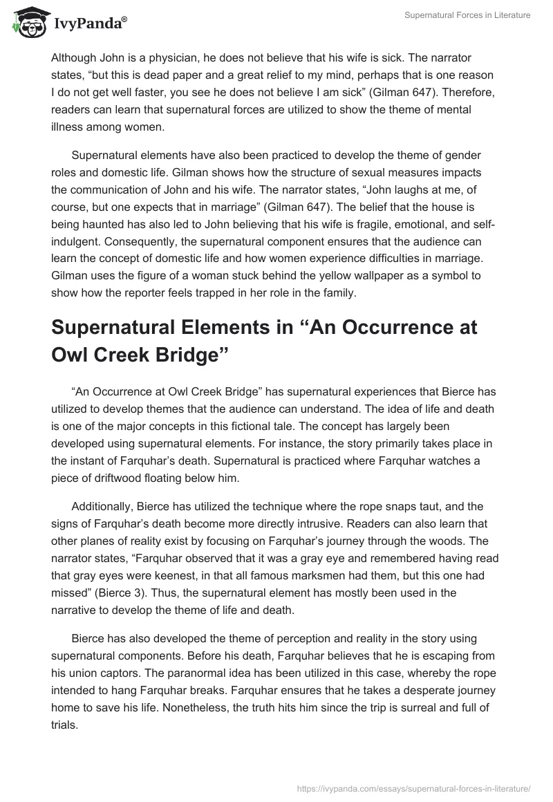 Supernatural Forces in Literature. Page 2