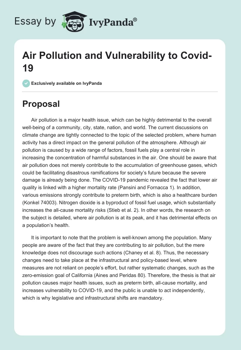 Air Pollution and Vulnerability to Covid-19. Page 1