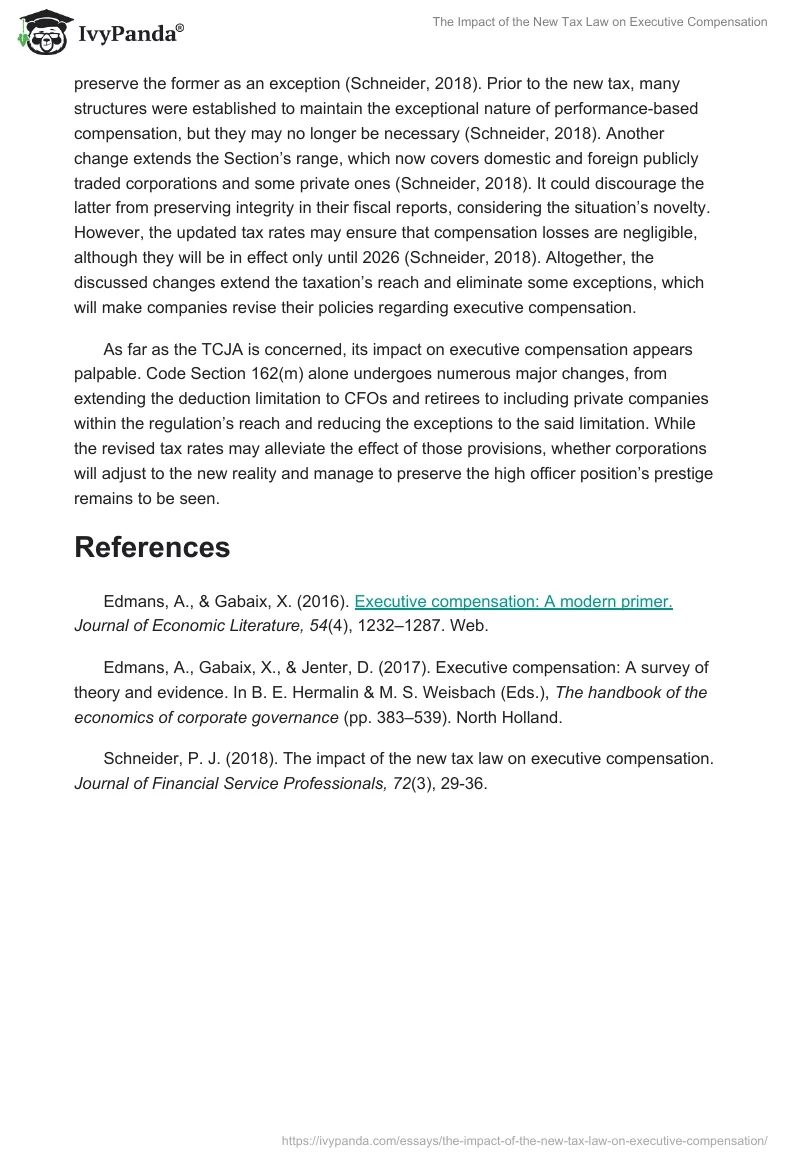 The Impact of the New Tax Law on Executive Compensation. Page 2