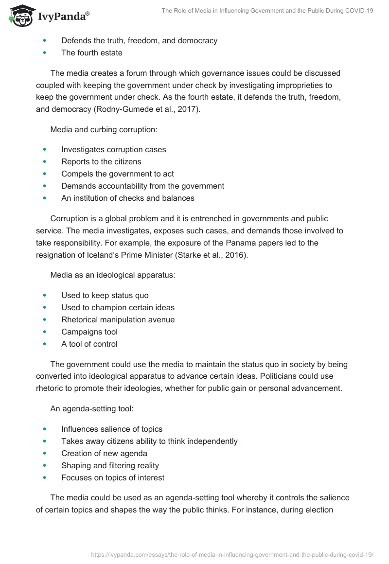 The Role of Media in Influencing Government and the Public During COVID-19. Page 2