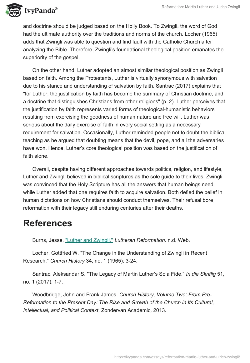 Reformation: Martin Luther and Ulrich Zwingli. Page 2