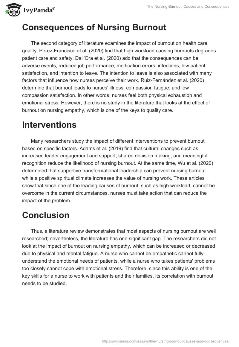 The Nursing Burnout: Causes and Consequences. Page 2