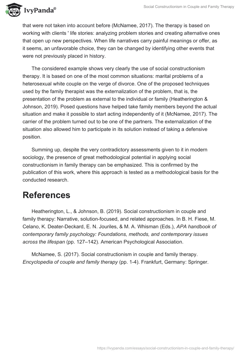 Social Constructionism in Couple and Family Therapy. Page 2