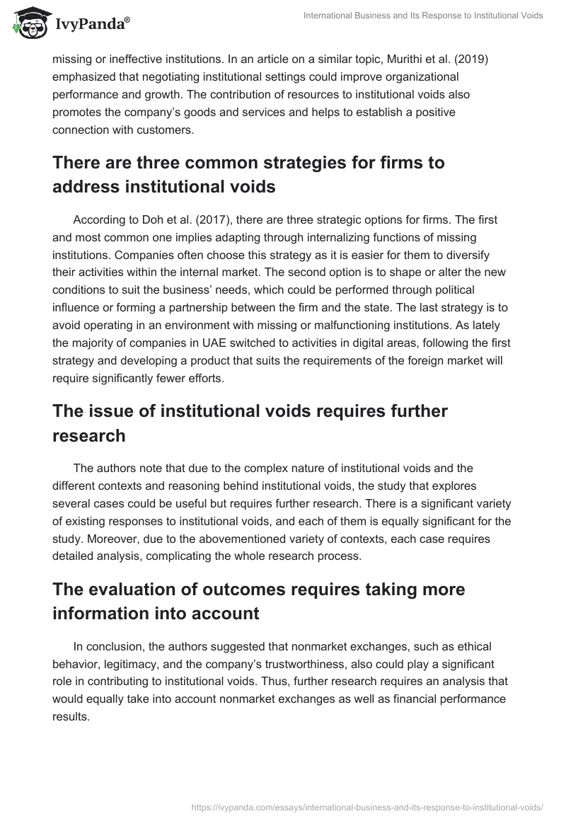 International Business and Its Response to Institutional Voids. Page 3