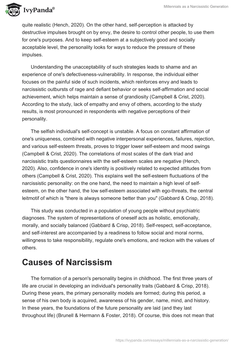 Millennials as a Narcissistic Generation. Page 3
