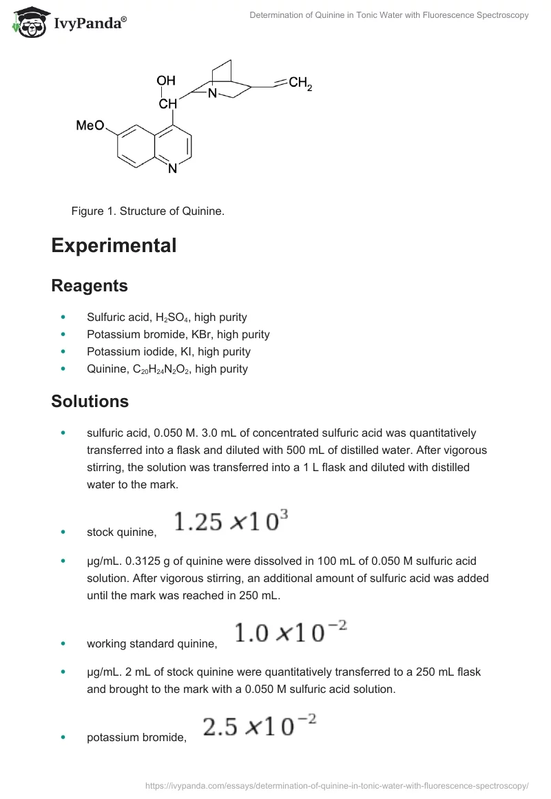 Determination of Quinine in Tonic Water with Fluorescence Spectroscopy. Page 2