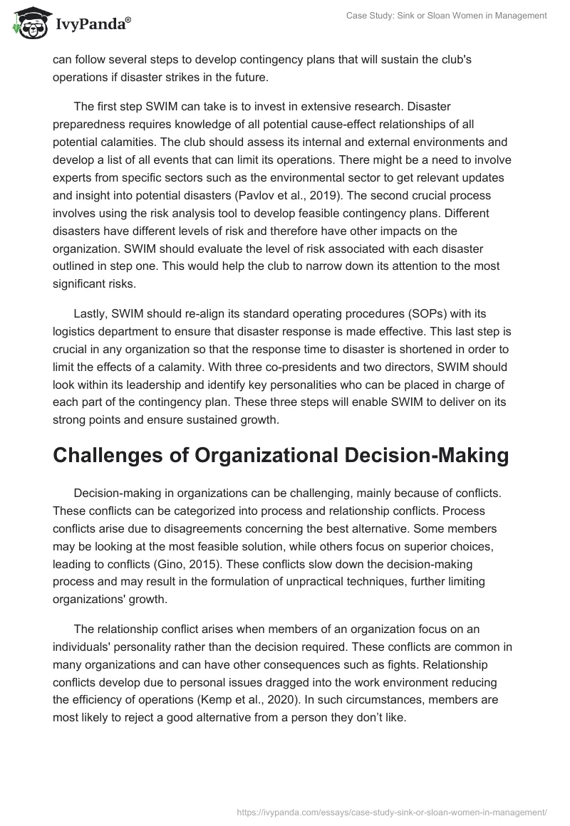 Case Study: Sink or Sloan Women in Management. Page 5
