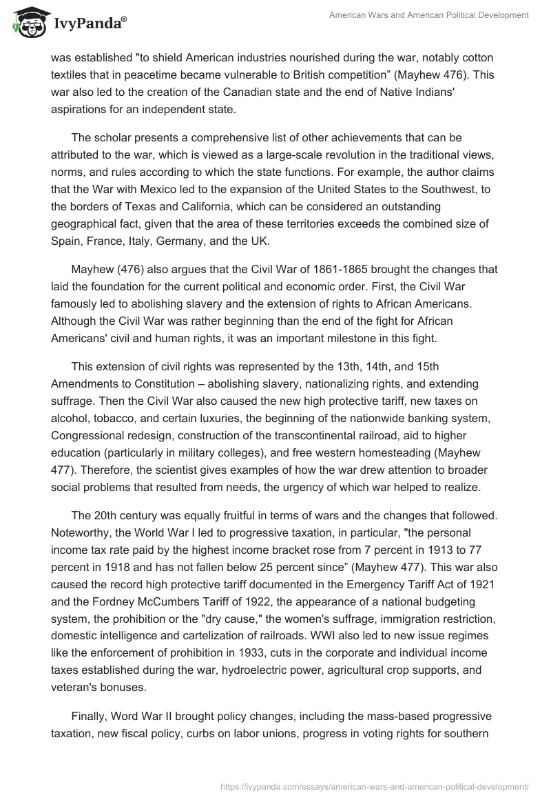 American Wars and American Political Development. Page 2