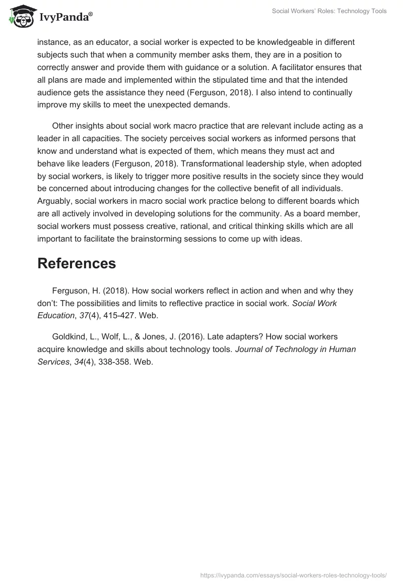 Social Workers’ Roles: Technology Tools. Page 2