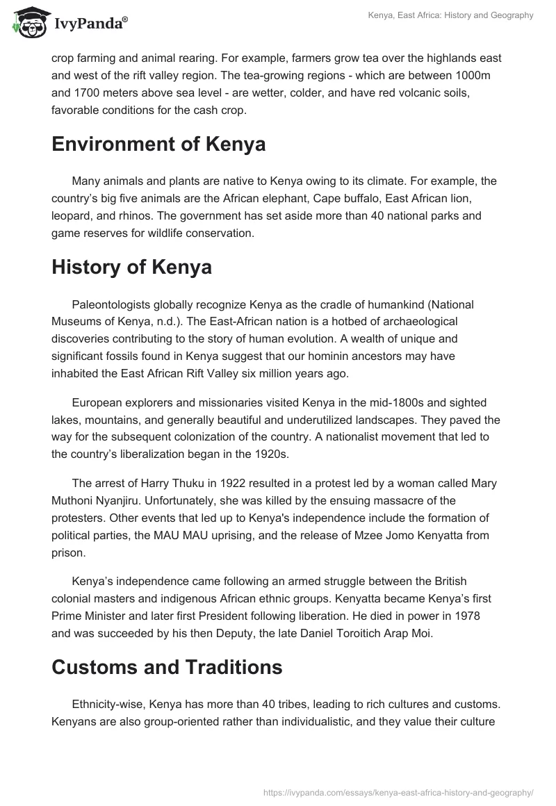 Kenya, East Africa: History and Geography. Page 2
