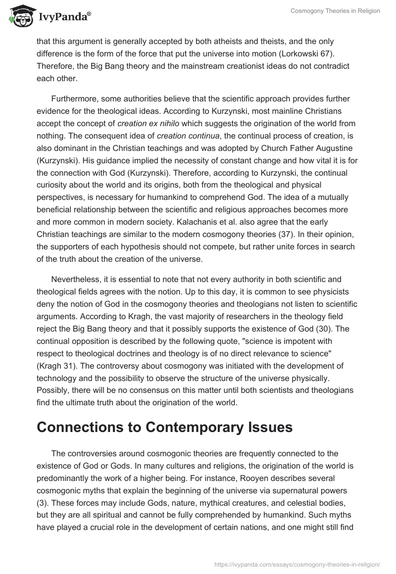 Cosmogony Theories in Religion. Page 2
