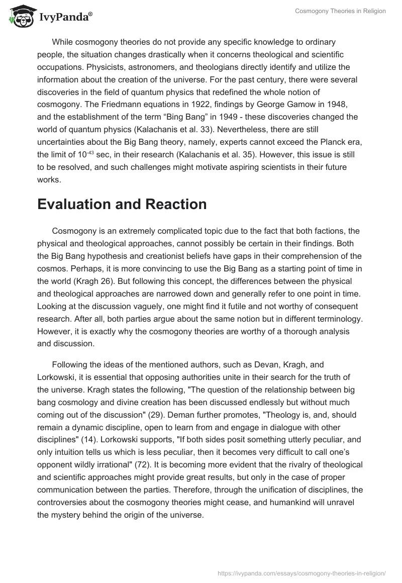 Cosmogony Theories in Religion. Page 4