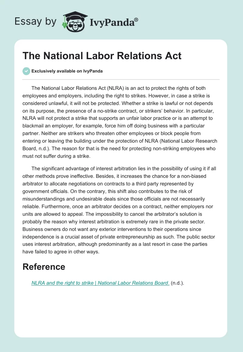 The National Labor Relations Act. Page 1