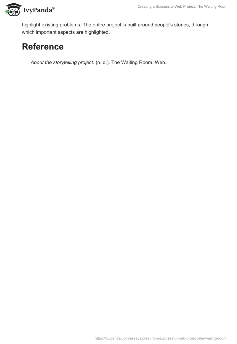 Creating a Successful Web Project: The Waiting Room - 384 Words | Essay ...