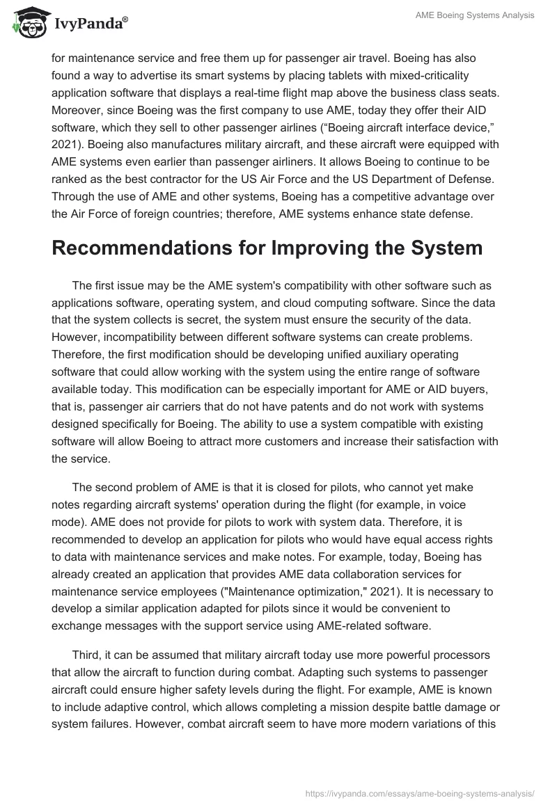 AME Boeing Systems Analysis. Page 3