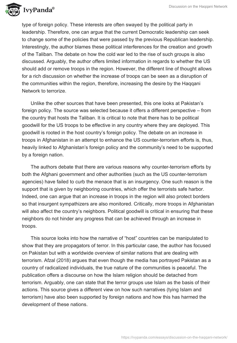 Discussion on the Haqqani Network. Page 3