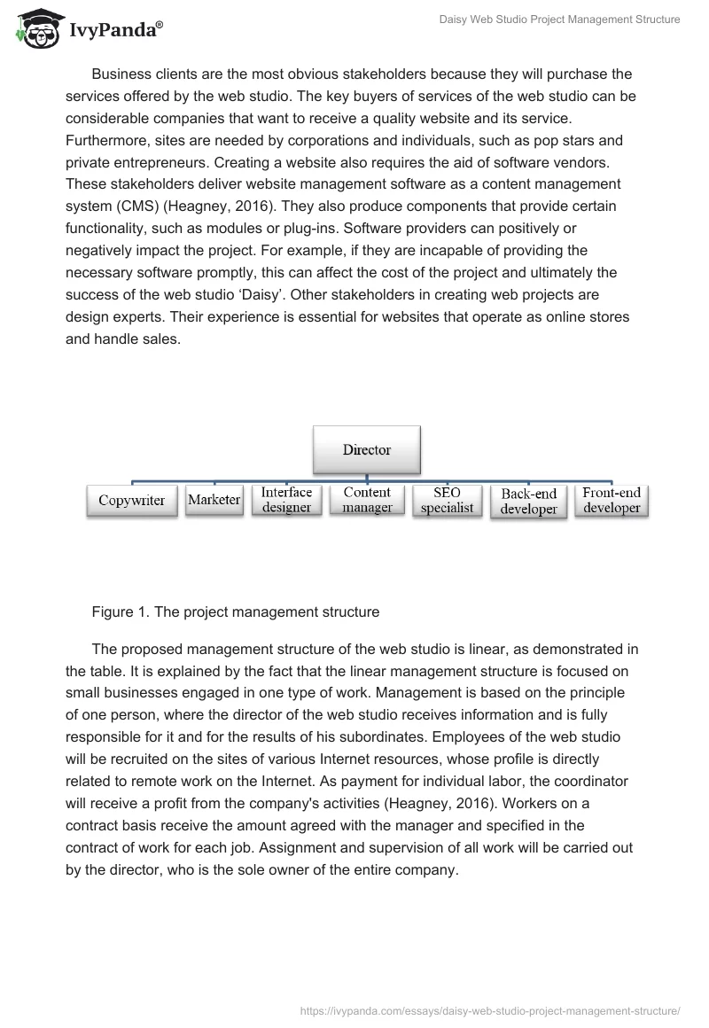 Daisy Web Studio Project Management Structure. Page 2