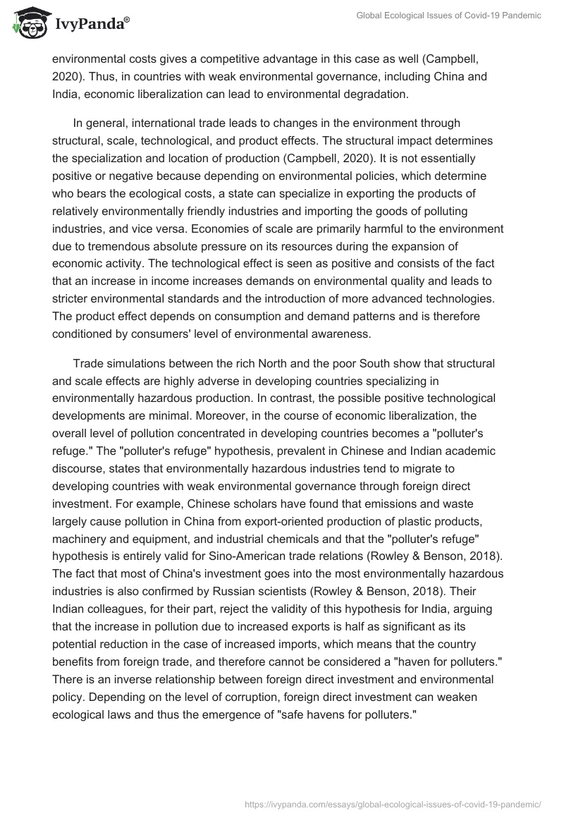 Global Ecological Issues of Covid-19 Pandemic. Page 4