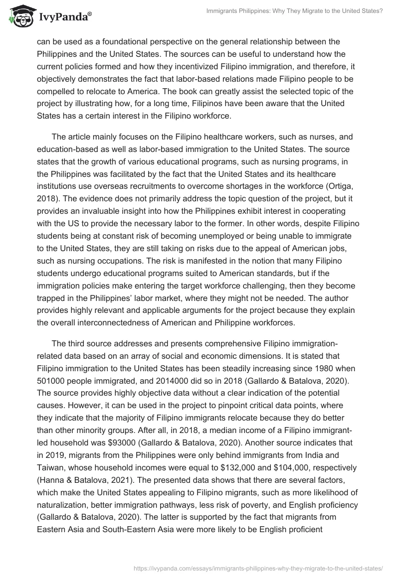 Immigrants Philippines: Why They Migrate to the United States?. Page 2