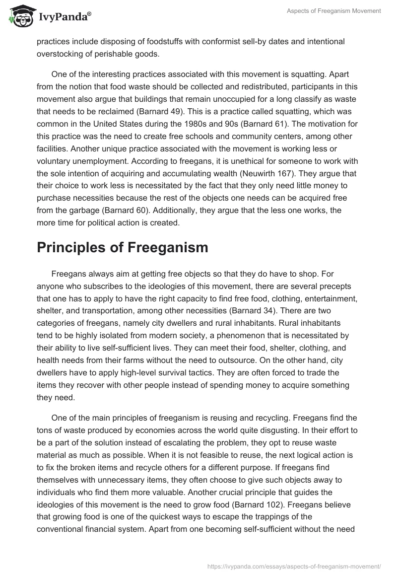 Aspects of Freeganism Movement. Page 2