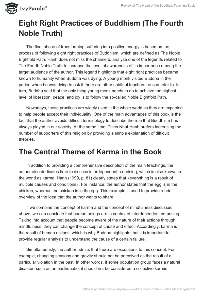 Review of “The Heart of the Buddha’s Teaching”. Page 4