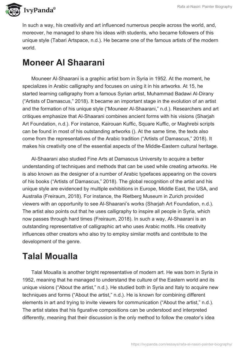 Rafa al-Nasiri: Painter Biography. Page 3