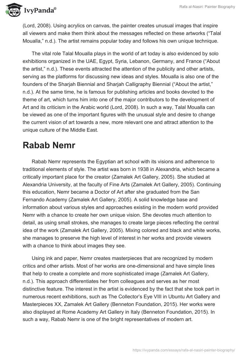 Rafa al-Nasiri: Painter Biography. Page 4