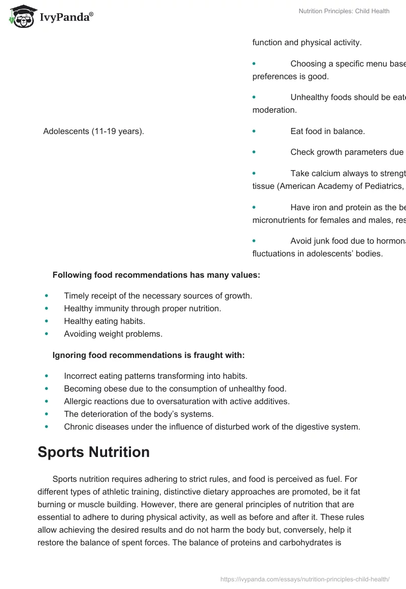 Nutrition Principles: Child Health. Page 3
