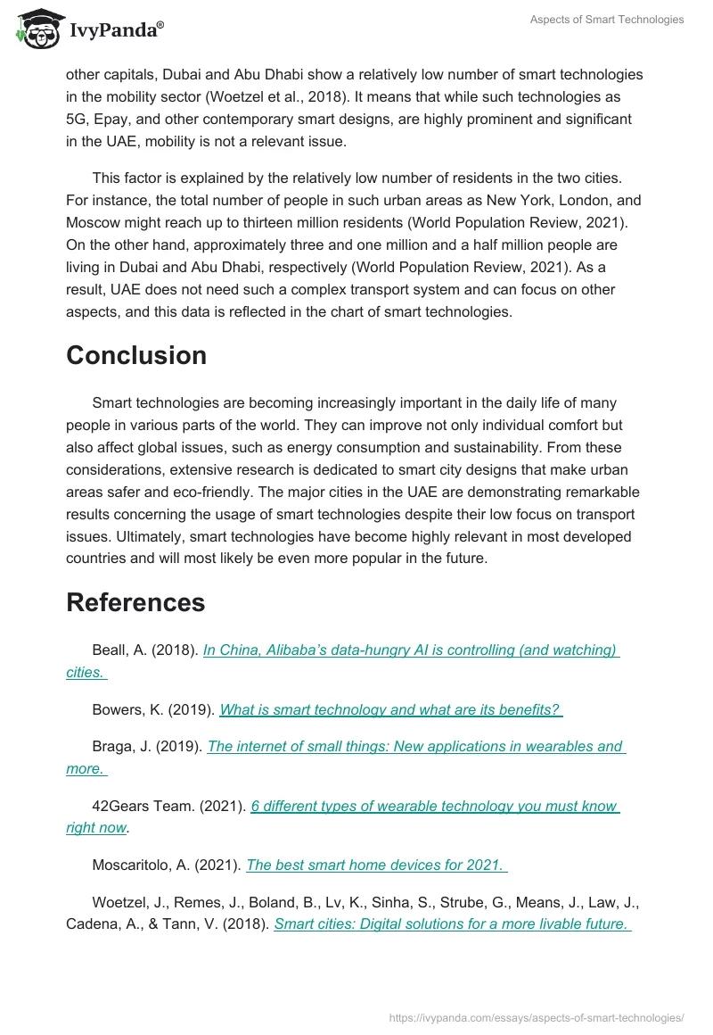 Aspects of Smart Technologies. Page 5