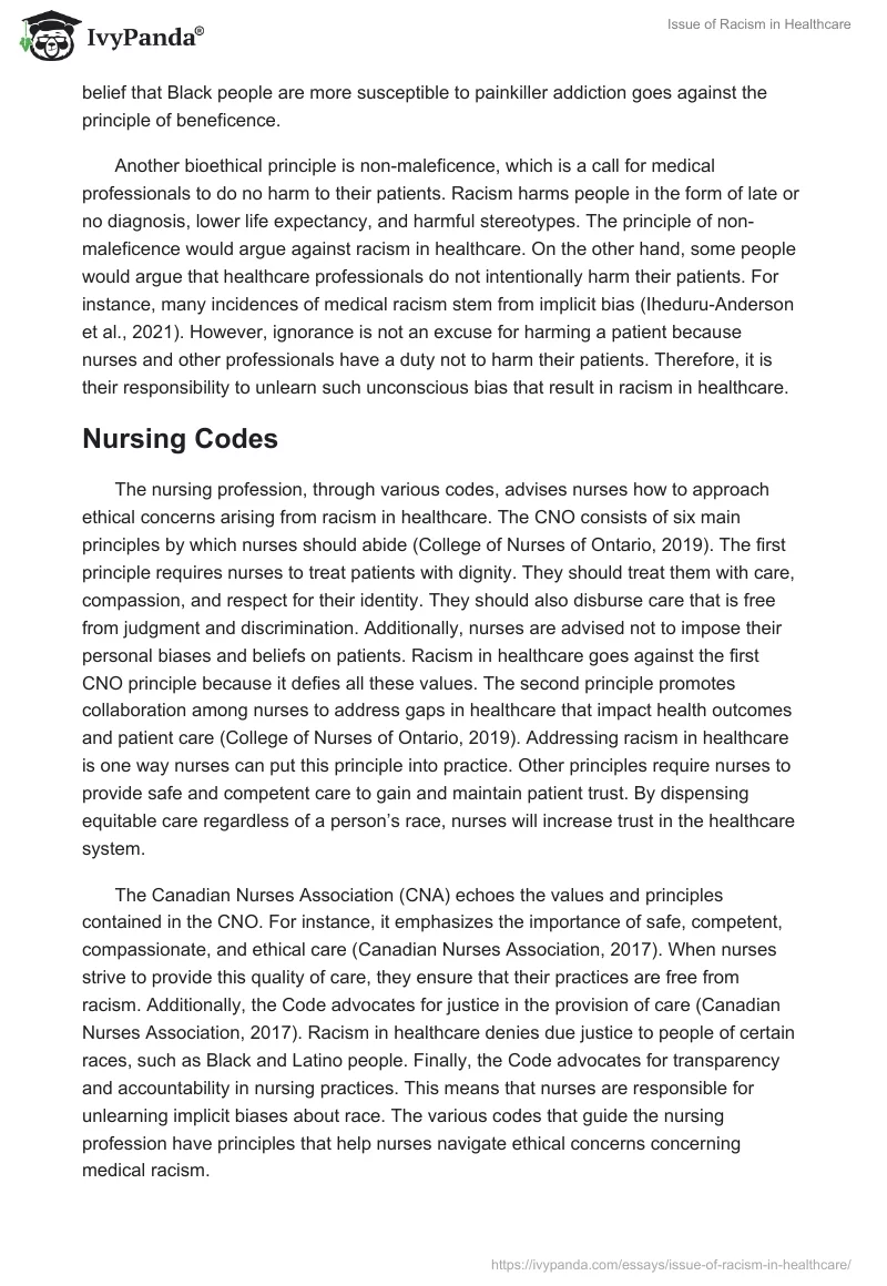 Issue of Racism in Healthcare. Page 2