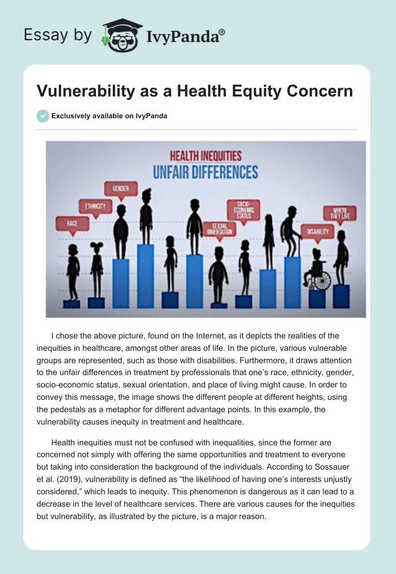 Vulnerability as a Health Equity Concern. Page 1