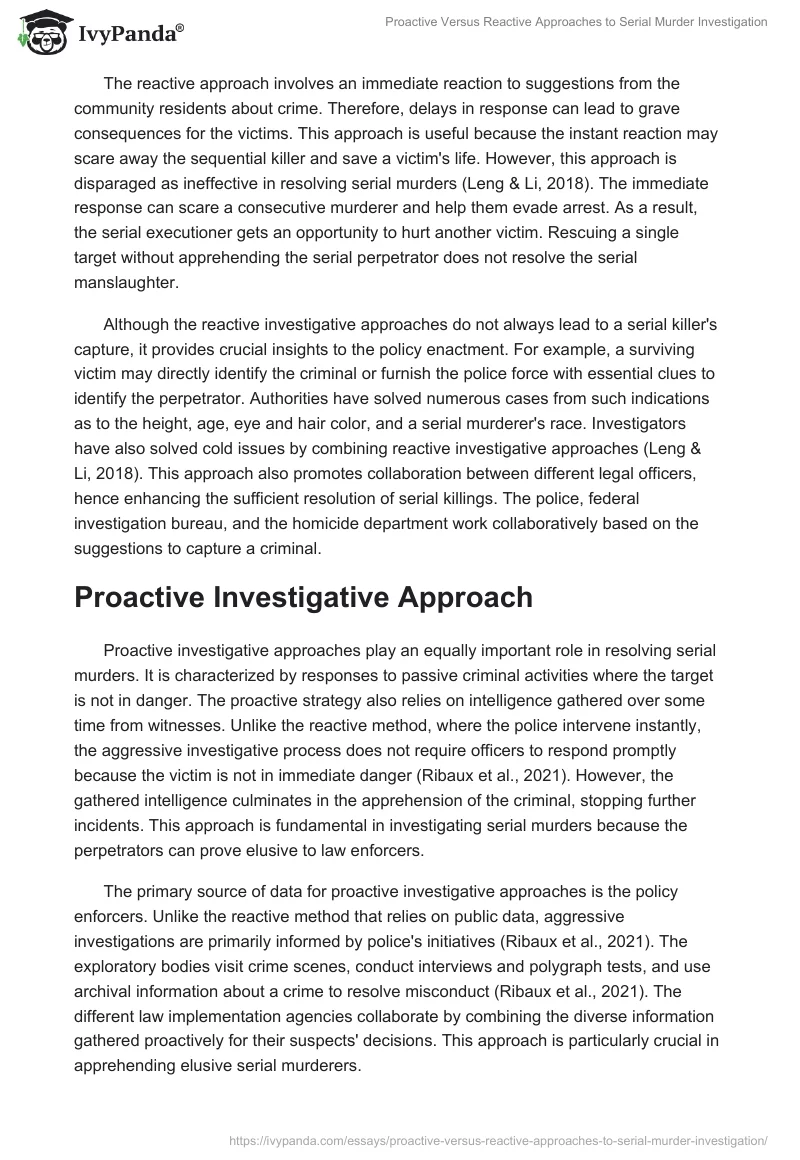 Proactive Versus Reactive Approaches to Serial Murder Investigation. Page 2
