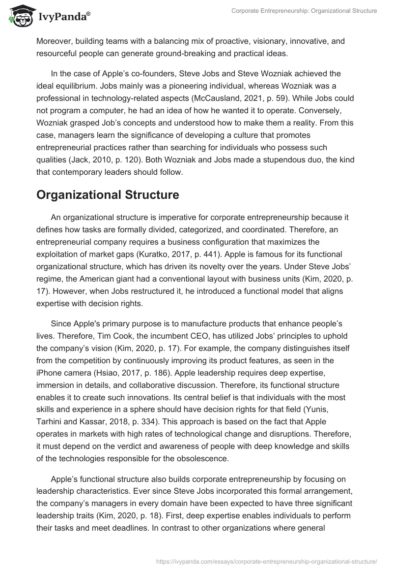 Corporate Entrepreneurship: Organizational Structure. Page 5