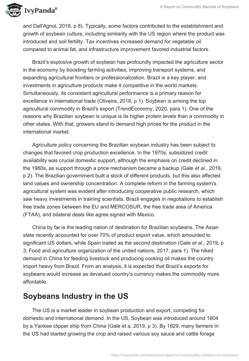 A Report on Commodity Markets of Soybeans. Page 2