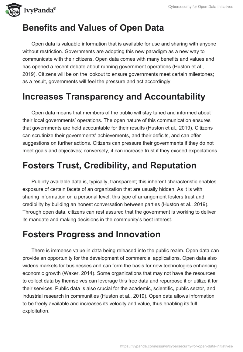 Cybersecurity for Open Data Initiatives. Page 2