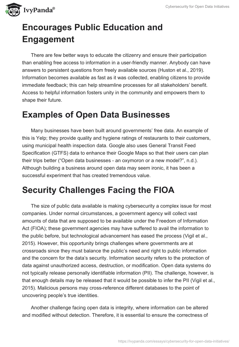 Cybersecurity for Open Data Initiatives. Page 3