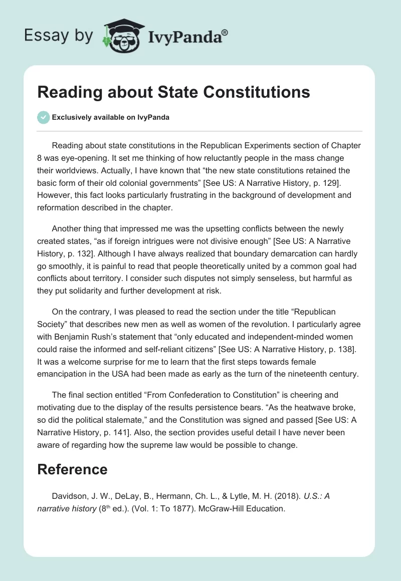 Reading about State Constitutions. Page 1
