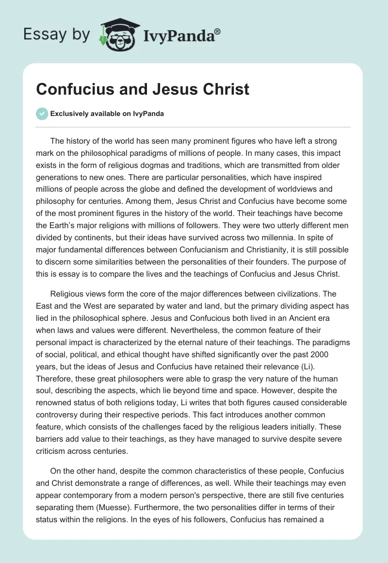 Confucius and Jesus Christ. Page 1