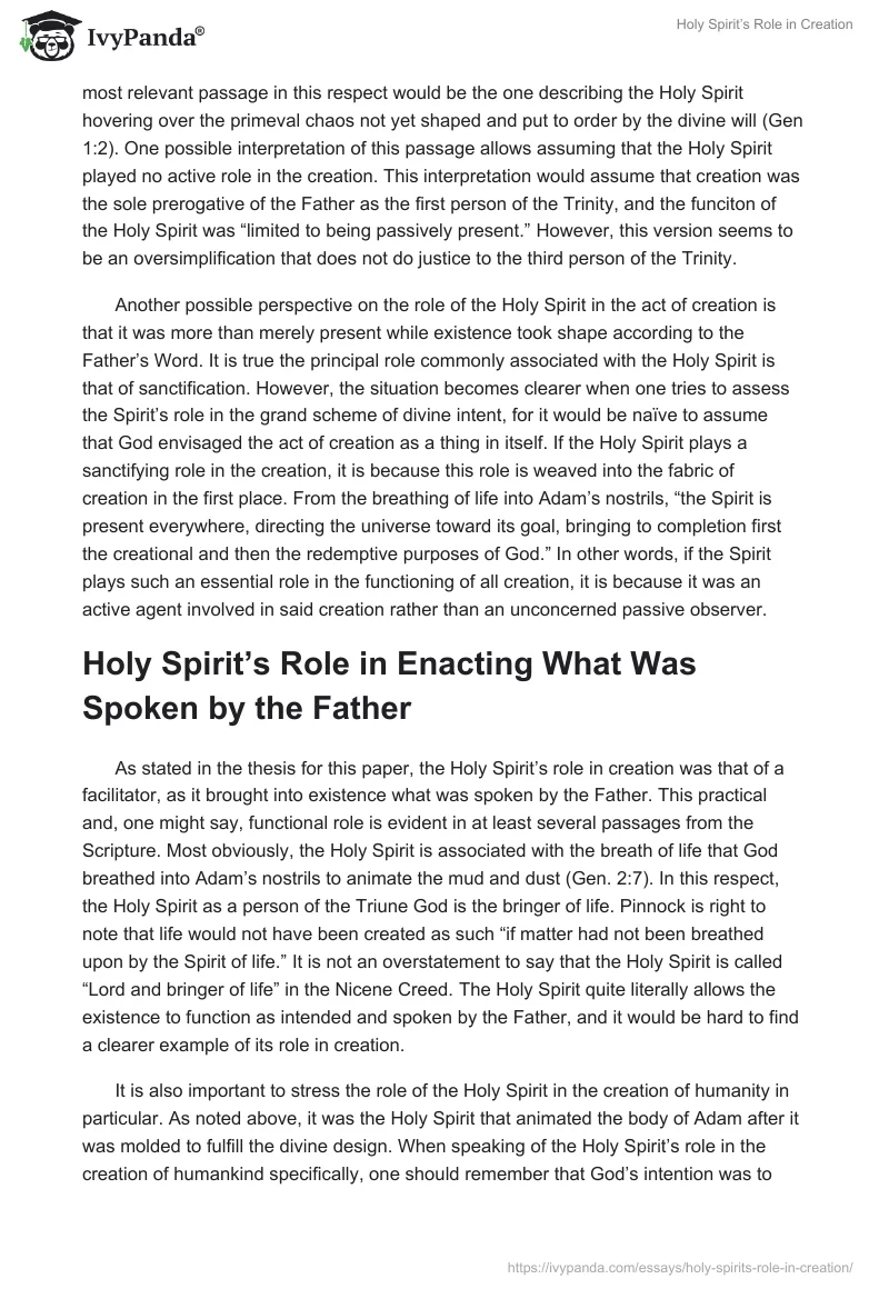 Holy Spirit’s Role in Creation. Page 2